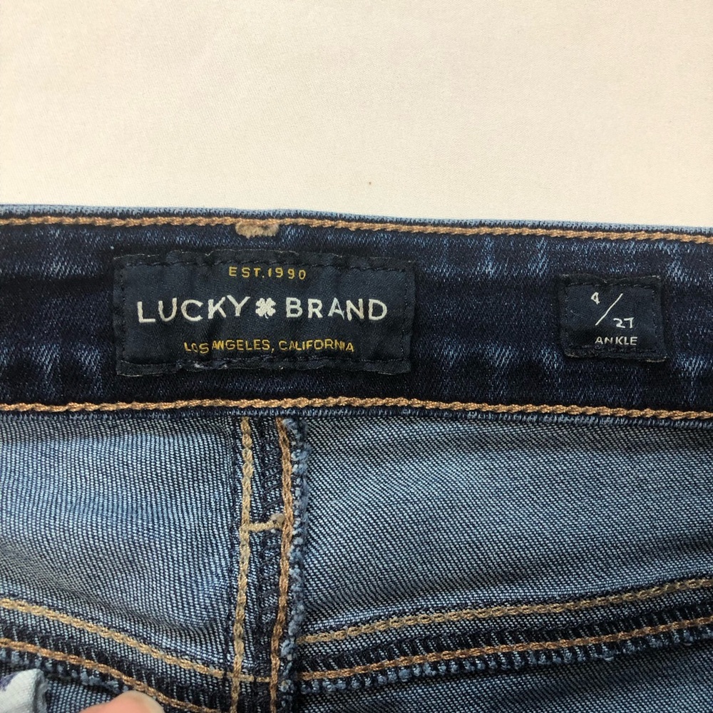 Lucky BrandDark Blue Women's Jeans Ava Skinny Frayed Hem - Picture 5 of 9